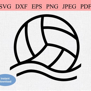 Wasserball Sport / SVG DXF EPS / Wasserball Ball über Wasserwellen / Wasserball Logo / Team Wassersport Sign / Olympische Sommerspiele