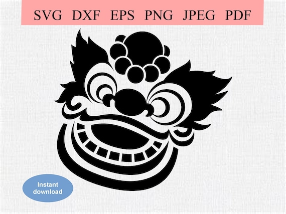 Chinese Lion Head / SVG DXF EPS / Abstract Chinese New Year Lion