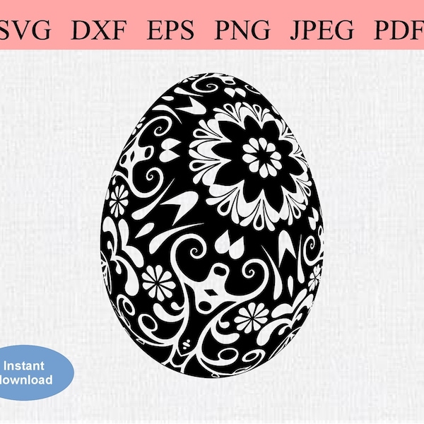 Pisanka Easter Egg / SVG DXF EPS / Polish Traditional Handmade Wax Painted Easter Egg / Ukrainian Hand Painted Homemade Easter Egg Tradition