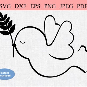 Batismo Católico / SVG DXF EPS / Batizado Cristão / Lindo Espírito Santo voando com Trigo no Bico / Missa Católica / Santíssimo Sacramento