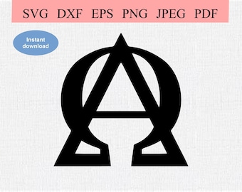 Alpha Omega Symbol / SVG DXF EPS / Christian Alpha and Omega Jesus Logo / Greek Letter / Priesthood / Catholic Priest / Mass Holy Sacrament