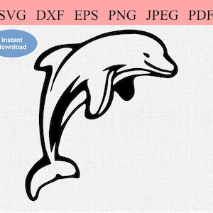 Abstract Bottlenose Dolphin / SVG DXF EPS / Abstract Jumping Dolphin with a Tribal Design / Spinner Dolphin / Atlantic and Pacific Dolphin