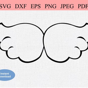 Baby Angel Wings / SVG DXF EPS / Stencil of Baby Angel Wings / Battesimo cattolico / Battesimo cristiano / Prima comunione / Messa cattolica