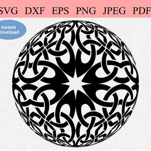 Optical Illusion 3D Sphere Stencil con Celtic Knot Design / SVG DXF PNG / Celtic Sphere progettato per ingannare l'occhio sembrando una palla 3D