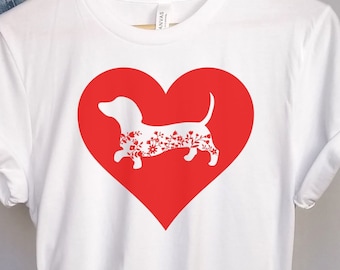 Dachshund Shirt Cute Dachshund Shirt with Flowers Dachshund Gift Tshirt for Dachshund Lovers or Doxie Mom Tee