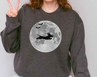 Dachshund Halloween Sweatshirt | Dachshund Sweathshirt | Happy Halloweenie Sweatshirt | Unisex Heavy Blend™ Crewneck Sweatshirt
