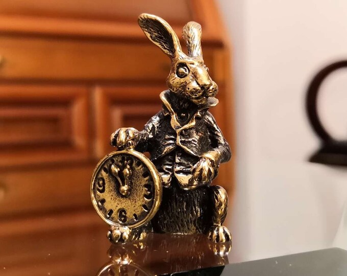 Rabbit Time Keeper Bronze Figure Statuette Statue Sculpture Bronze ...