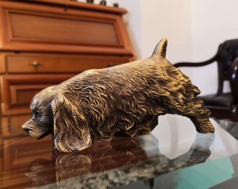 Cocker Spaniel Dog Bronze Figure Statuette Sculpture Statue Figurine Bronze Handmade Miniature 207