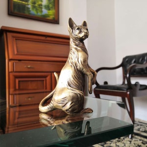 Sphinx Cat Bronze Figure Bronze Sculpture Statuette Statue Handmade Bronze Miniature 106