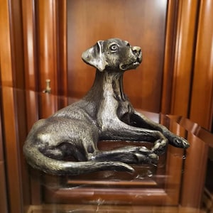Hound hunting dog dog bronze figure statuette sculpture statue figurine bronze handmade miniature 375