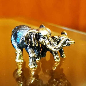 Elephant mother and child bronze figure statuette sculpture statue figurine bronze handmade miniature 188.1