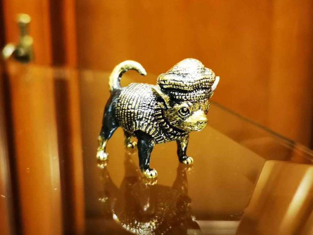 チワワ犬ブロンズ像彫刻像ブロンズハンドメイドミニチュア032.1 - Etsy