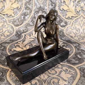 Anna bronze figure statuette statue sculpture figurine bronze marble handmade miniature 275
