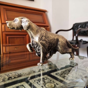 Setter dog bronze figure statuette sculpture statue figurine bronze handmade miniature 100
