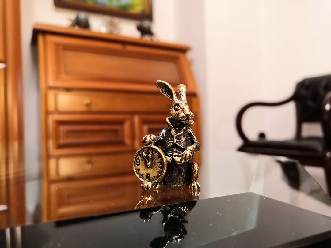 Rabbit Timekeeper Bronze Figure Statuette Statue Sculpture Figurine ...