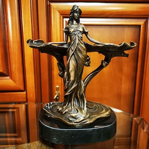 Anastasia Woman Bronze Figure Statuette Sculpture Statue Figurine Bronze Marble Handmade Miniature 427