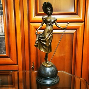 Elisa beautiful woman bronze figure statuette sculpture statue figurine bronze marble handmade miniature 448