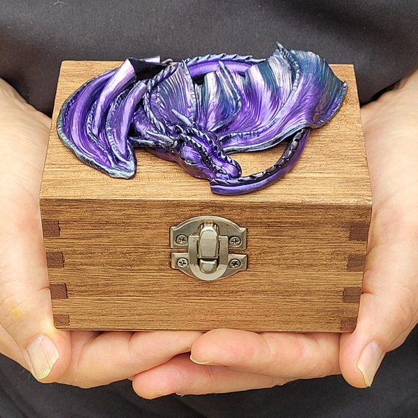 Boîte dragon, boîte unique, boîte du MDN, dragon sculpté à la main