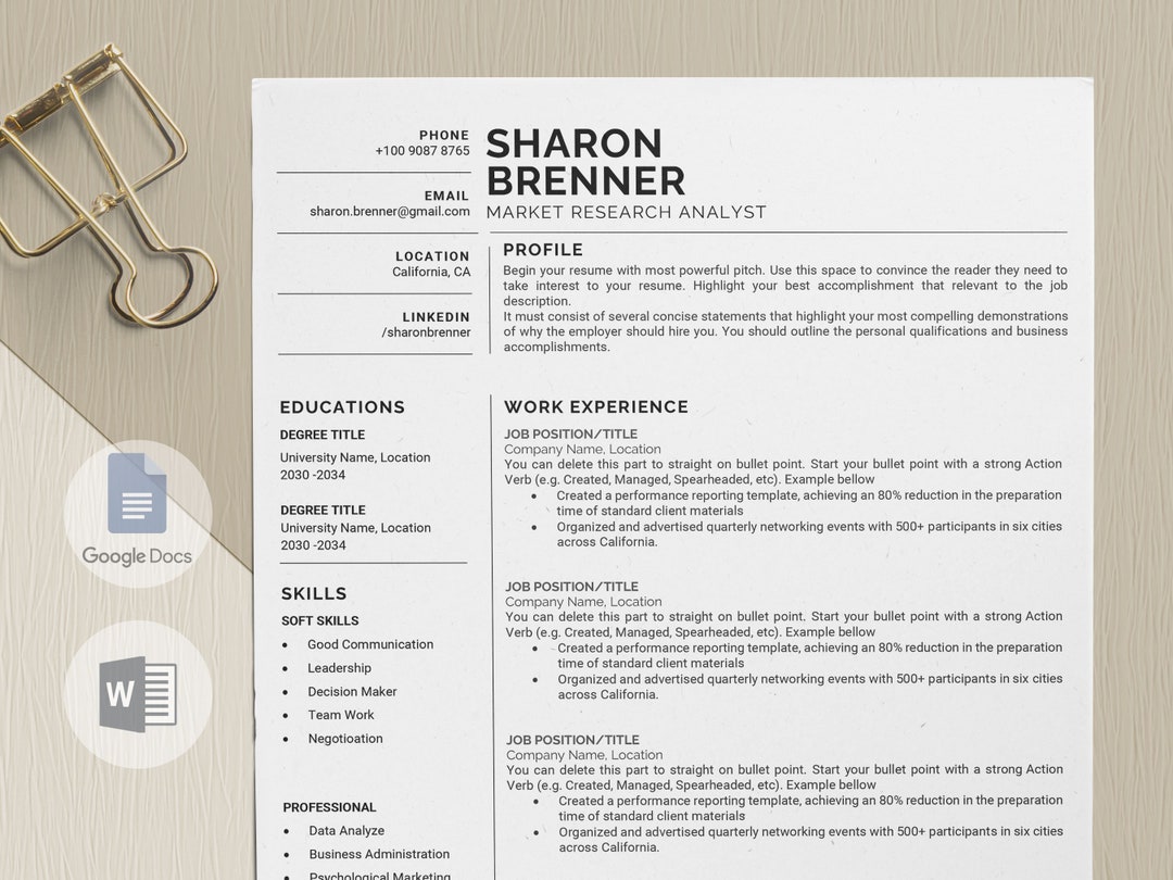 Google Docs Resume Template Word Cover Letter Free Icons Free Fonts ...