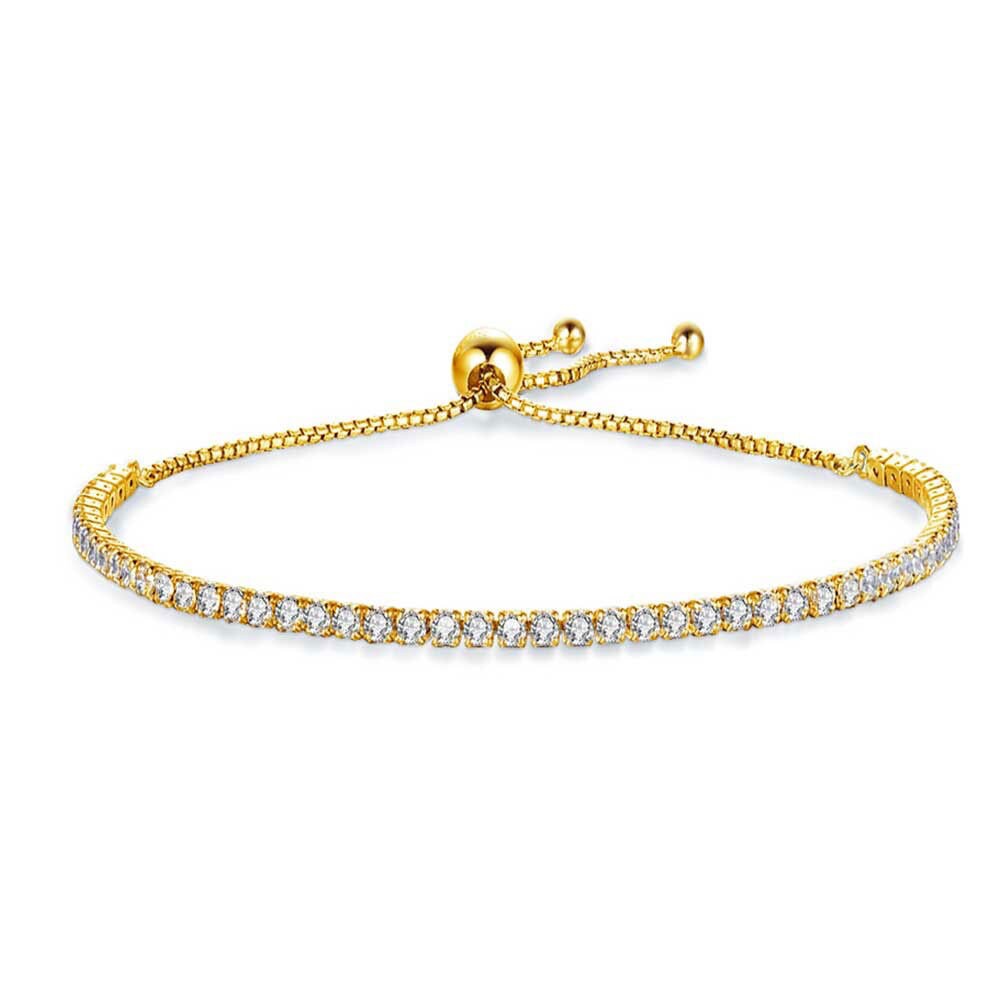 14k Gold Tennis Armband Kristall Kette Armbänder für Frauen Etsy