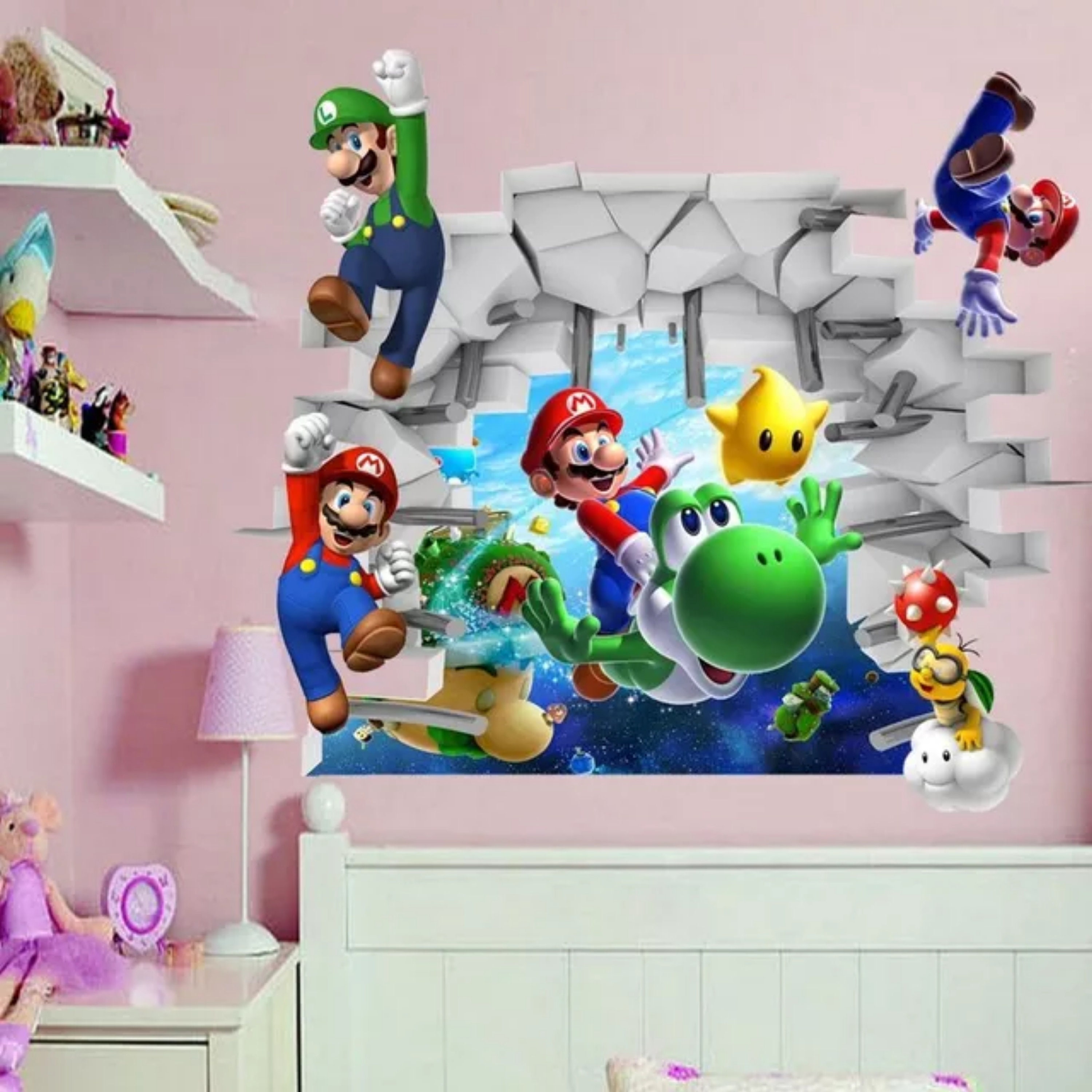 Super Mario Wall Decor 3D Decal Wall Art Mural Wall Decor Etsy Canada
