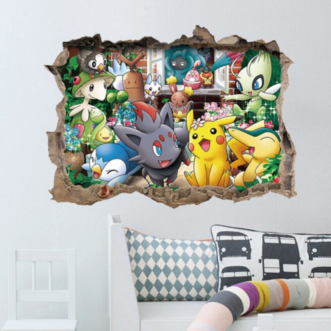 Pokemon Wall Decor 3D Wall Sticker Self Adhesive Kids Room Etsy Canada