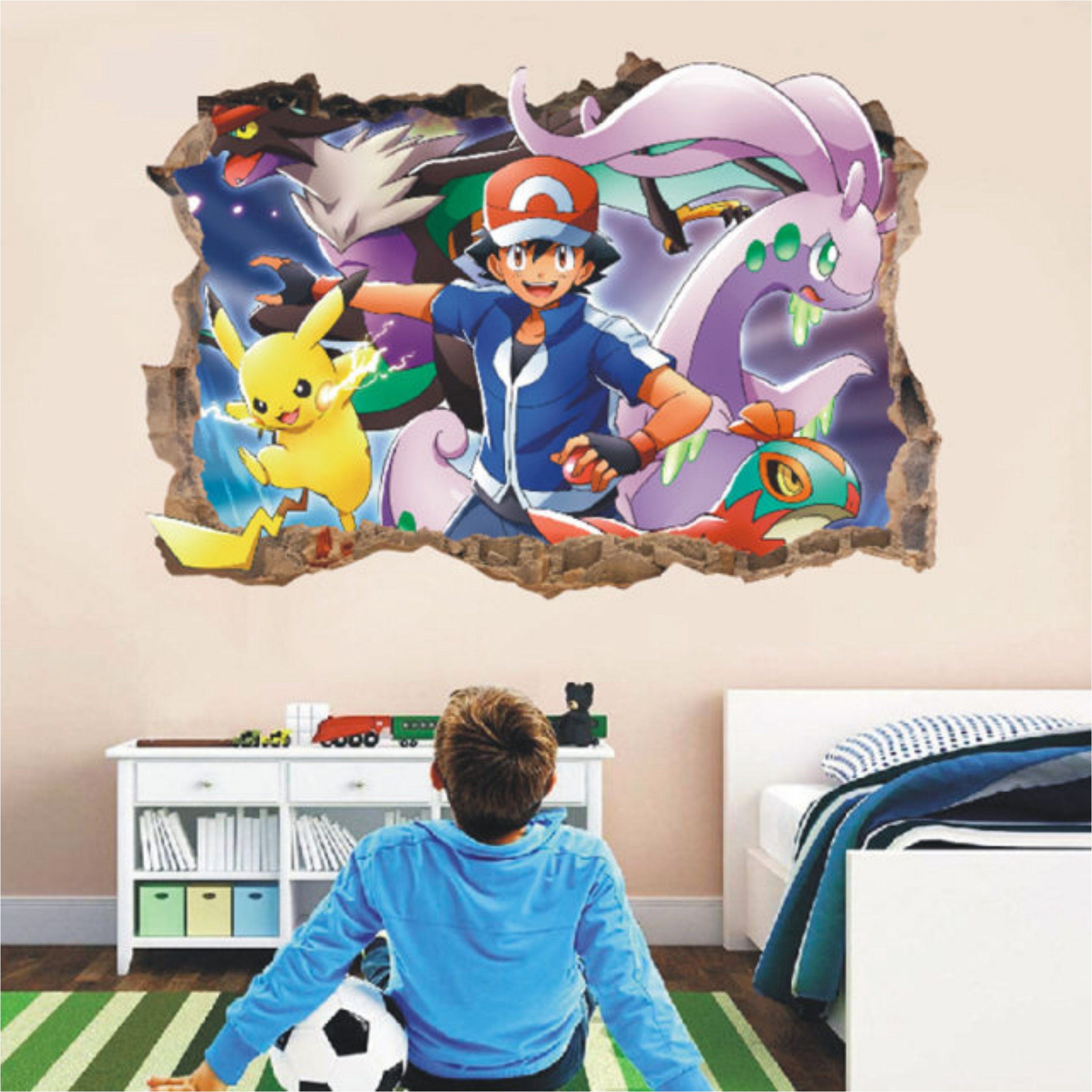 Pokemon Wall Decor 3D Wall Sticker Self Adhesive Kids Room Etsy Canada