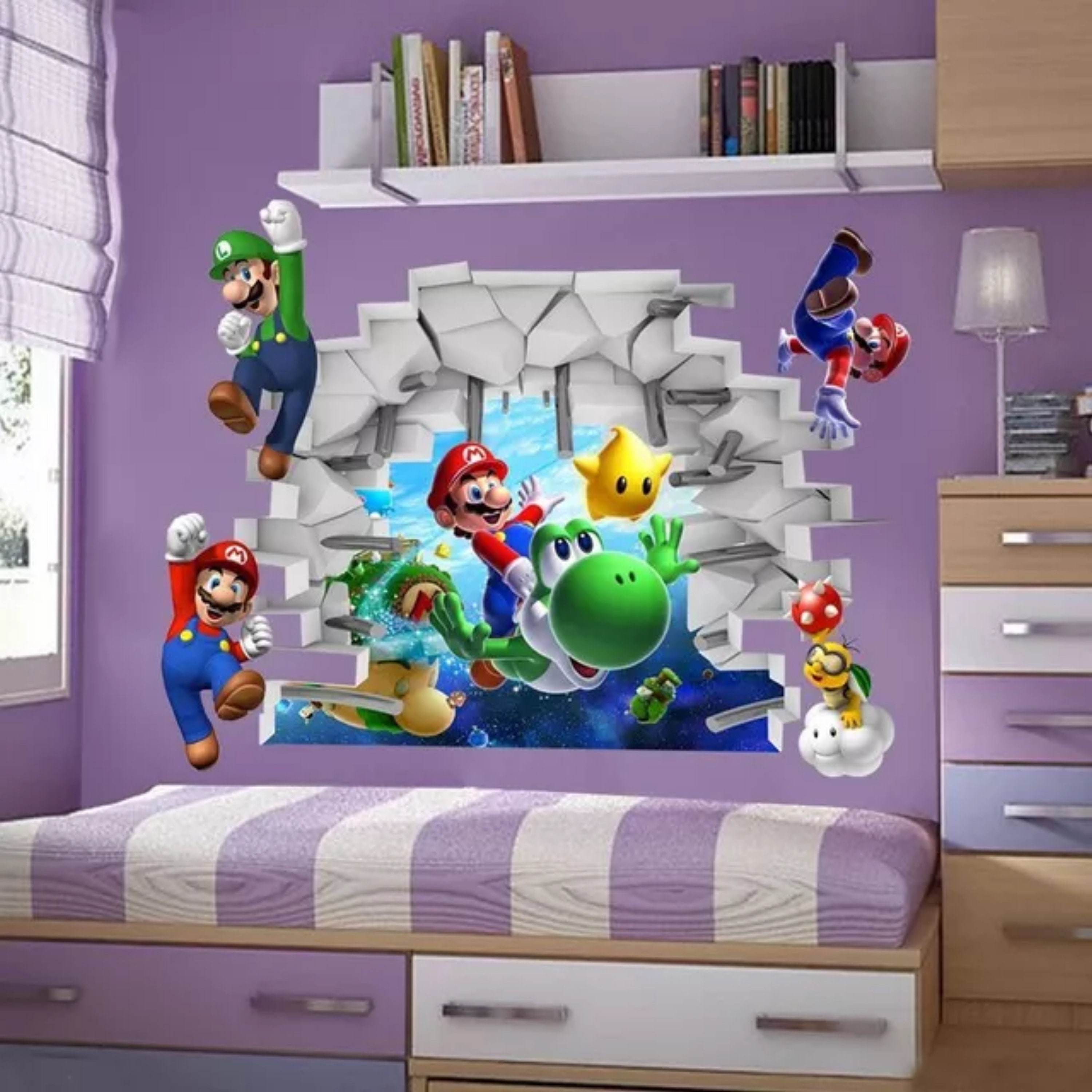 Super Mario Wall Decor 3D Decal Wall Art Mural Wall Decor Etsy Canada