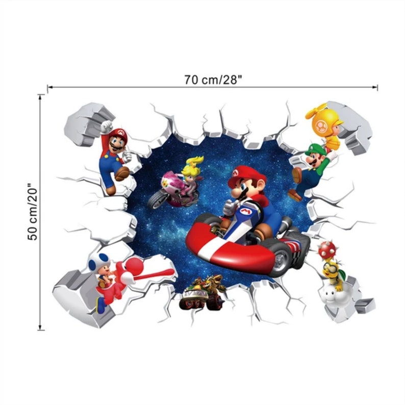 Super Mario Wall Decor 3D Decal Wall Art Removable Vinyl Etsy Canada