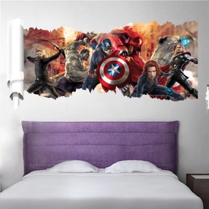 Captain America DOOR WRAP Decal Sticker Wall Mural Personalized NAME Marvel D24 