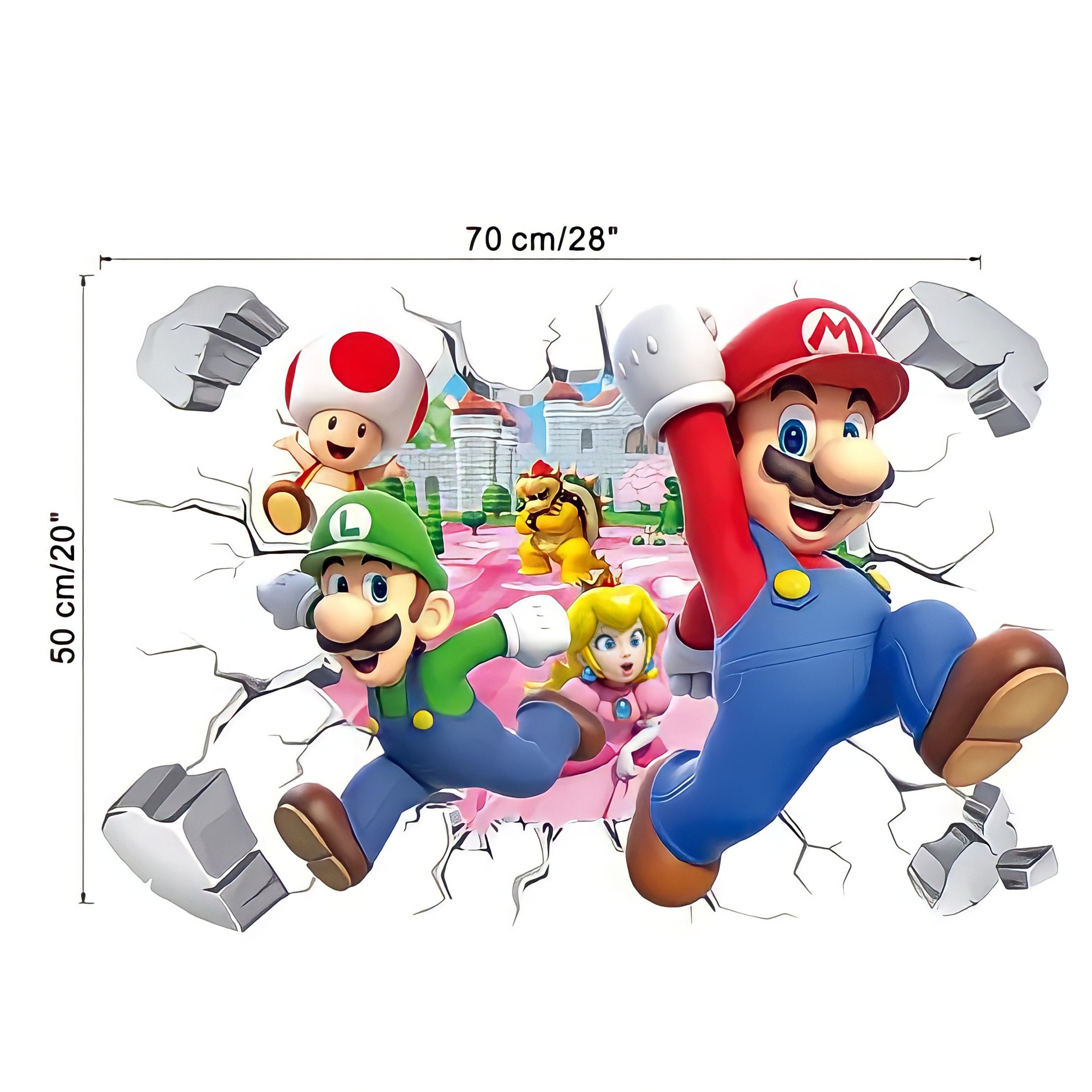 Super Mario Wall Decor 3D Decal Wall Art Removable Vinyl Etsy Canada