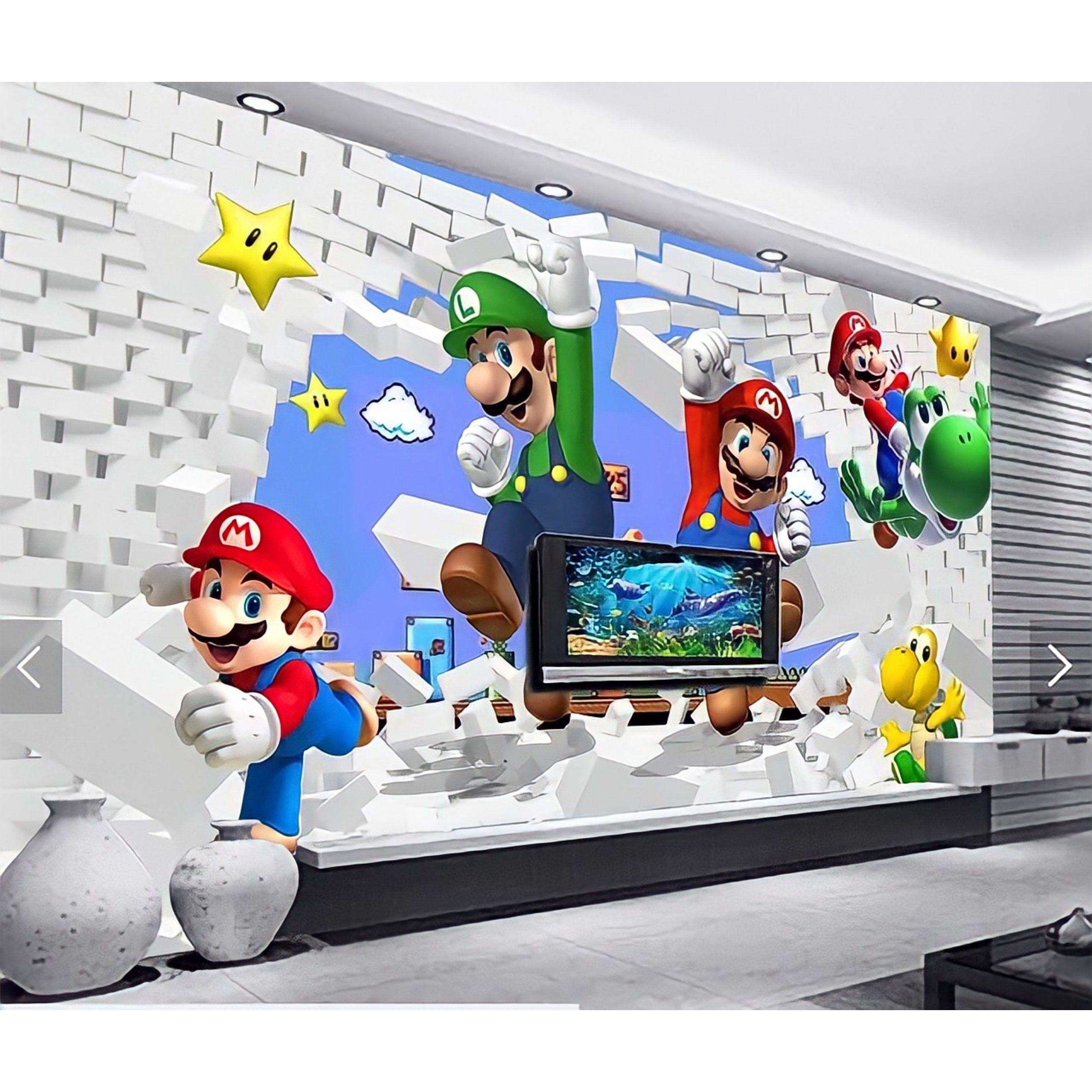Super Mario Wall Decor 3D Decal Wall Art Mural Wall Decor - Etsy Australia