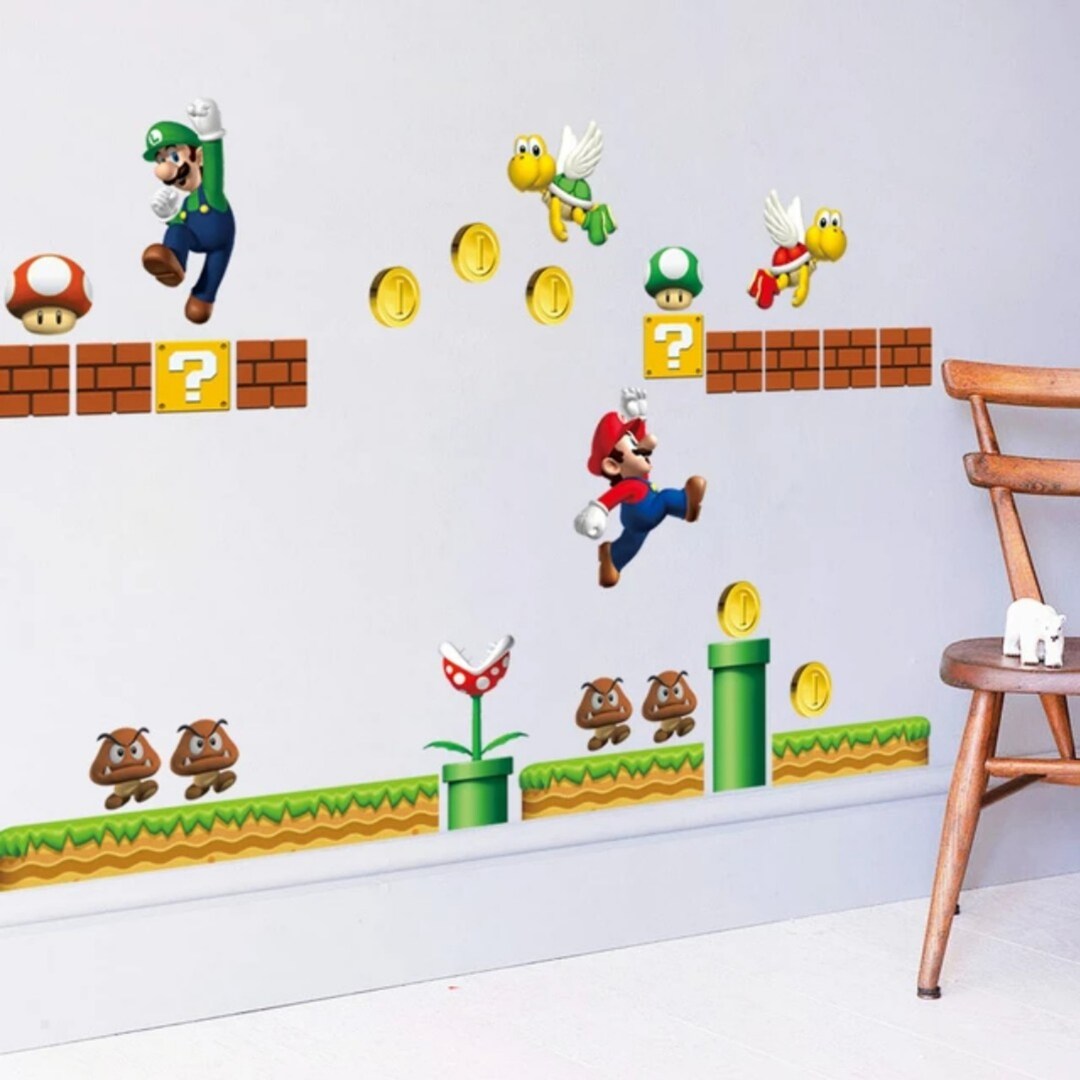 Super Mario Wall Decor 3D Decal Wall Art Removable Vinyl Etsy Canada