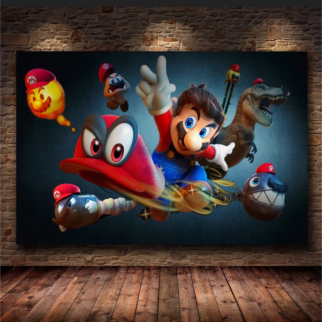 Super Mario Wall Decor Mural Wall Decor Kids Room Super Etsy 日本