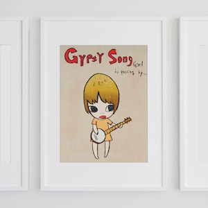 Yoshitomo Nara Print - "Gypsy Song", 奈良美智, Descarga digital, Arte mural contemporáneo japonés, Bellas artes