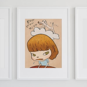 Yoshitomo Nara 奈良美智 Fine Art Digital Print - Bow Wow Wow, Japanese Wall Art, LACMA Art Poster, Digital Print, Download, Contemporary, Dog