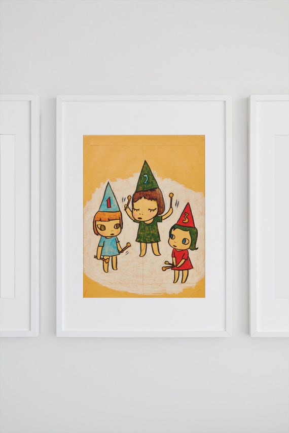 Yoshitomo Nara Print - 123 Drumming Girls, 奈良美智, Digital Download, Japanese Contemporary Wall Art, Fine Art