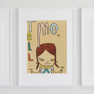 Yoshitomo Nara Print  - &quot;Tell Me&quot;, 奈良美智,  Digital Download, Japanese Contemporary Wall Art, Fine Art