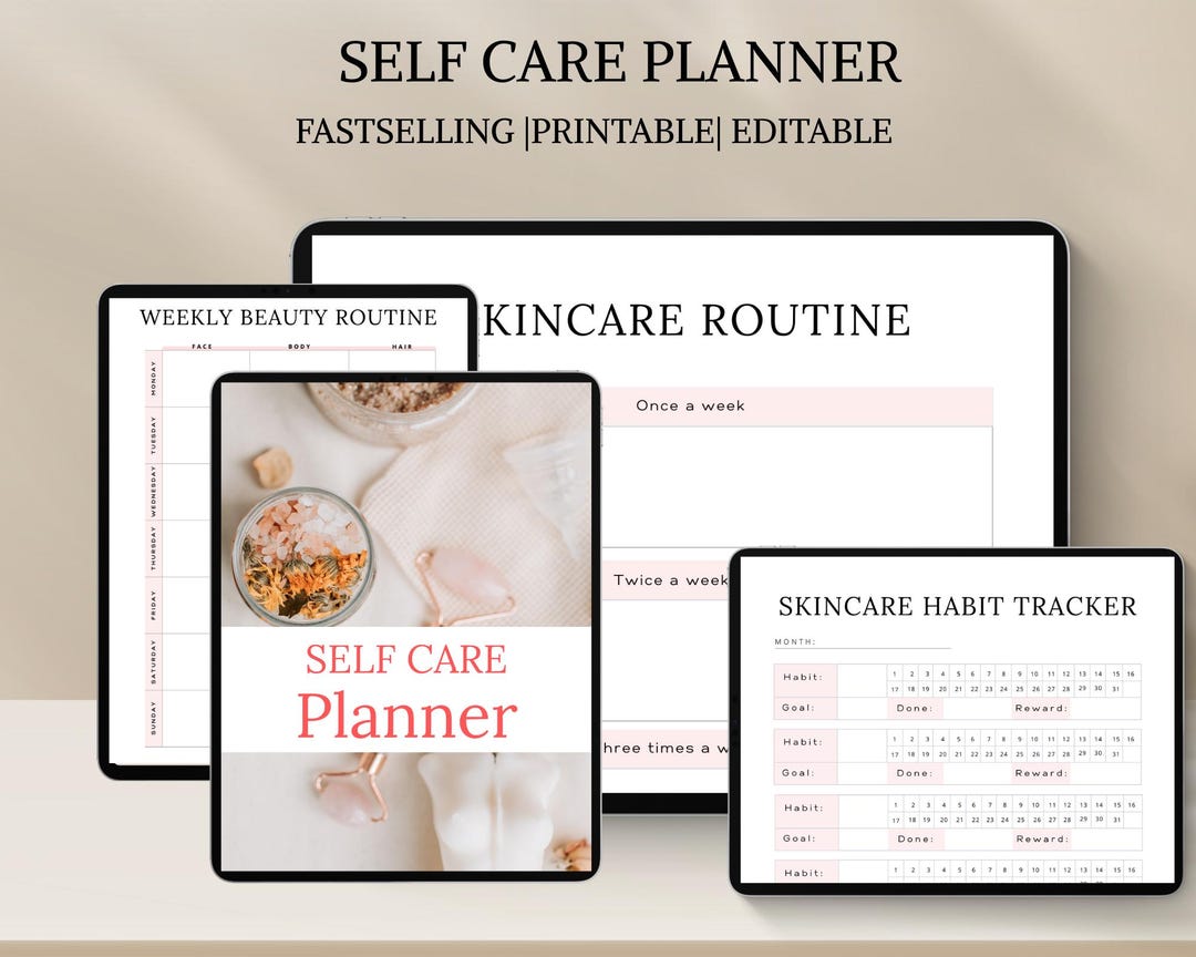 Printable Self Care Planner: Daily Wellness Journal & Habit Tracker ...