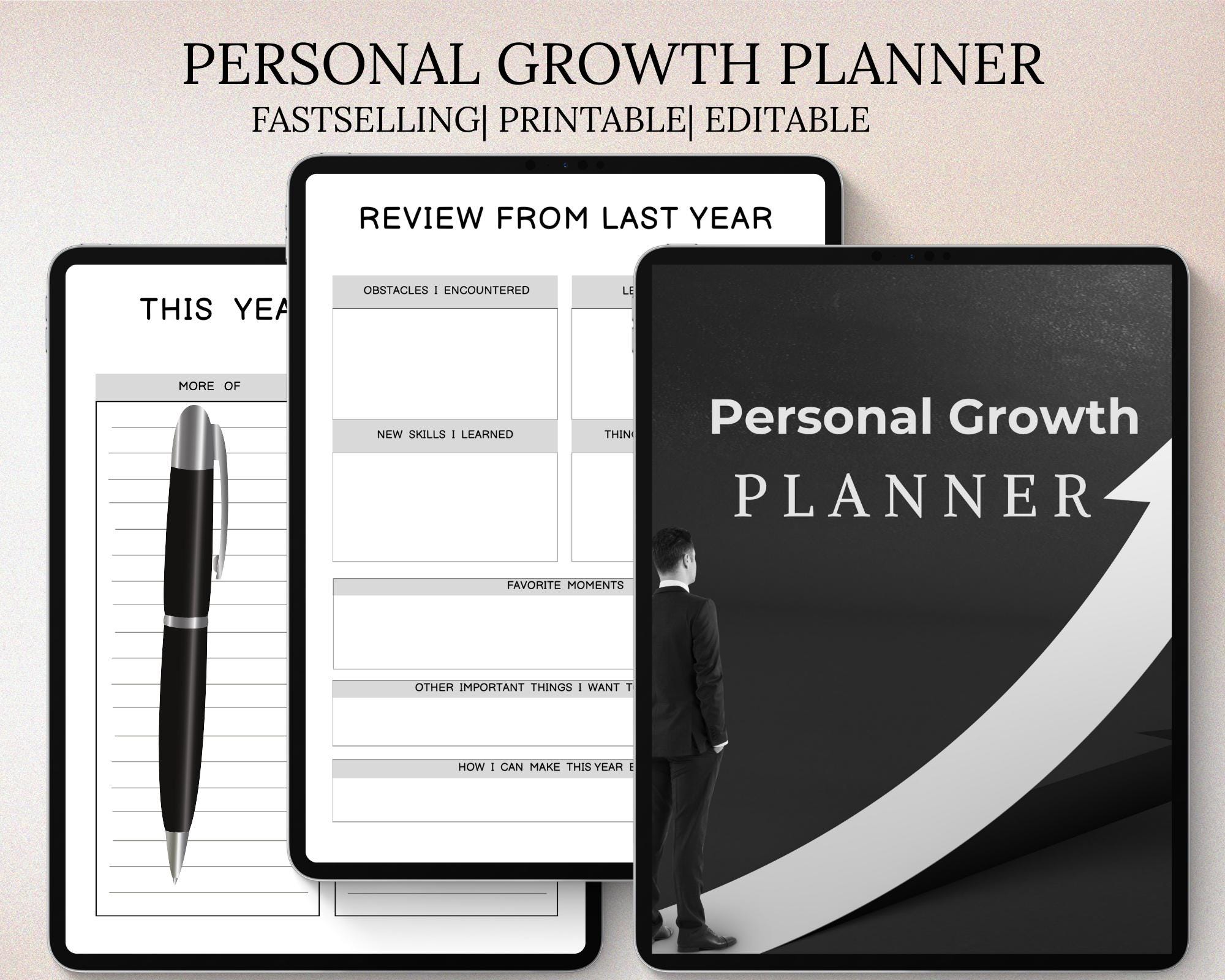 Personal Growth Planner | Printable Self-improvement Journal | Track ...