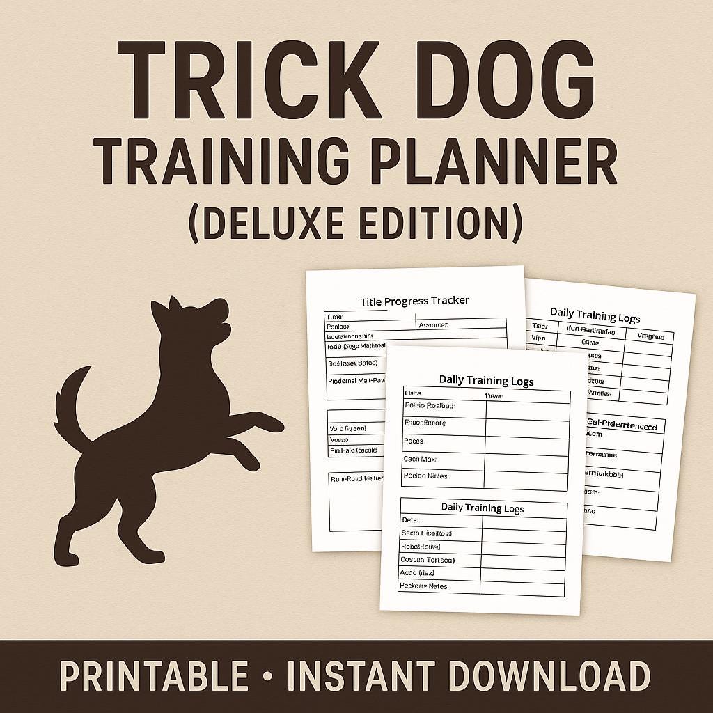 AKC Trick Dog Training Planner: Printable Log (PDF Download - Etsy