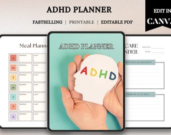 ADHD Planner, Focus & Organization Journal, Time Management Planner, Productivity Tracker, ADHD Daily Organizer