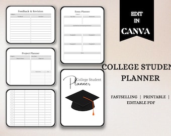 College Student Planner, Academic Planner, School Organizer, Study Schedule, Homework Tracker, Goal Setting Planner