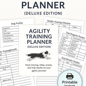 AKC Agility Training Planner: Novice and Pro editions Dog Sport Log & Trial Organizer (PDF Download)