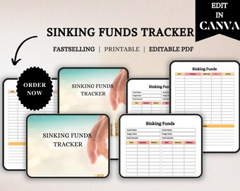 Sinking Funds Tracker, Savings Goal Planner, Budget Tracker, Emergency Fund Organizer, Expense Log