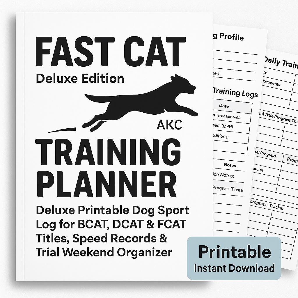AKC FAST CAT Training Planner | Deluxe Printable Dog Sport Log for Bcat ...