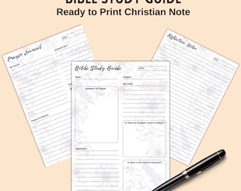 GUIDED BIBLE STUDY Journal / Scripture Writing Journal / Bible Journaling Book / Read Through The Bible Study Journal / Scripture Notebook