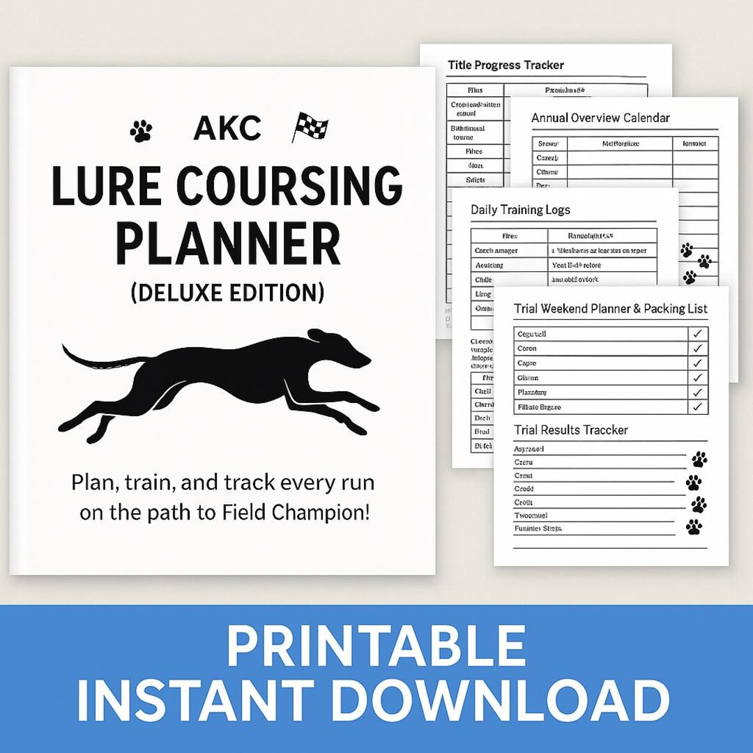 AKC Lure Coursing Training Planner: Dog Sport Trial Log (PDF Download ...
