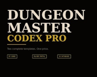 Paquete de plantillas de D&D Notion, Códice del DM, Portal del jugador, Sistema de campaña 5e (Descarga digital)