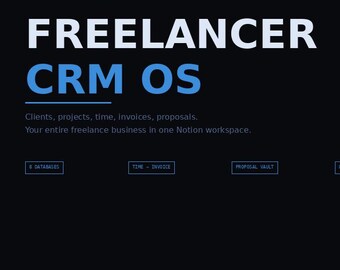 Plantilla de Notion para CRM de freelancers, seguimiento de proyectos de clientes (descarga digital)